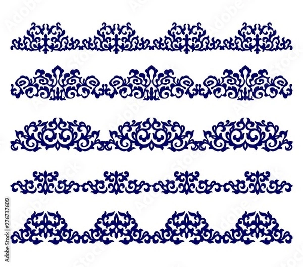 Fototapeta Kazakh ornaments in the form of a border, strips