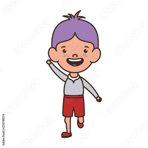 Fototapeta student boy standing smiling on white background