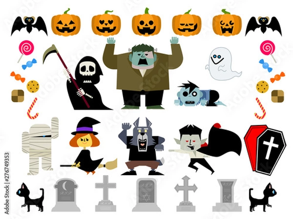 Obraz ハロウィンのイラストセット02