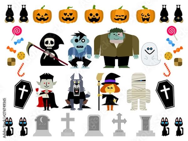 Obraz ハロウィンのイラストセット01