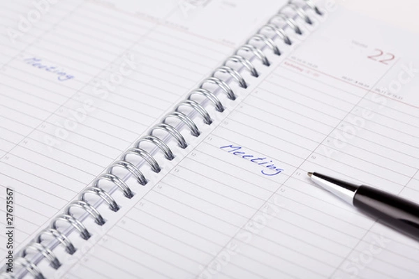 Obraz kalendereintrag mit stift