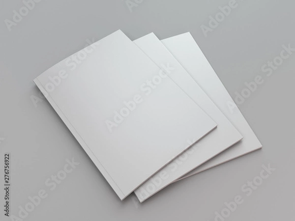 Fototapeta  Blank A4 Magazine Mock-up. Small Pile Of Catalogs. 3D rendering