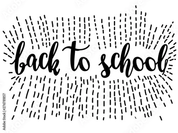 Obraz beautiful graphic background with text pattern return to school on a white background with rays