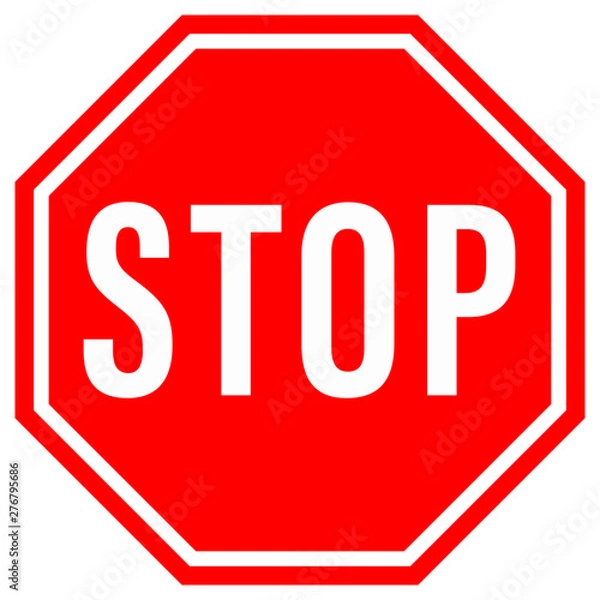 Obraz stop sign isolated on white