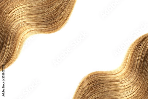 Fototapeta Brown shiny hair as background. Copyspace