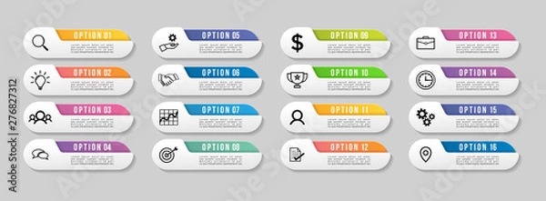 Obraz Vector Infographic Design Template with Options Steps and Marketing Icons. Business Data Visualization can be used for info graph, presentations, process, diagrams, annual reports, workflow layout