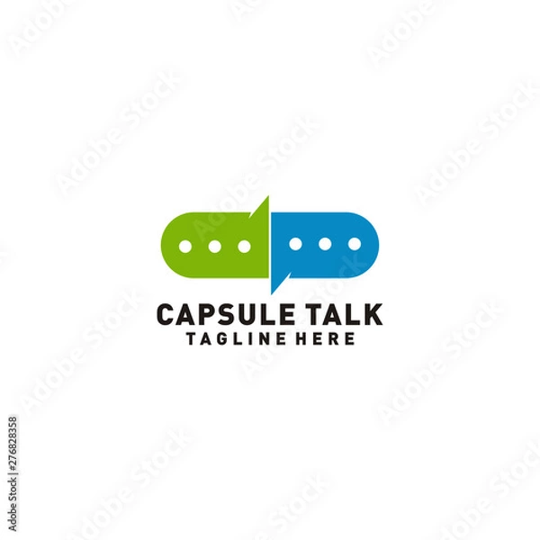 Fototapeta Capsule talk logo design vector