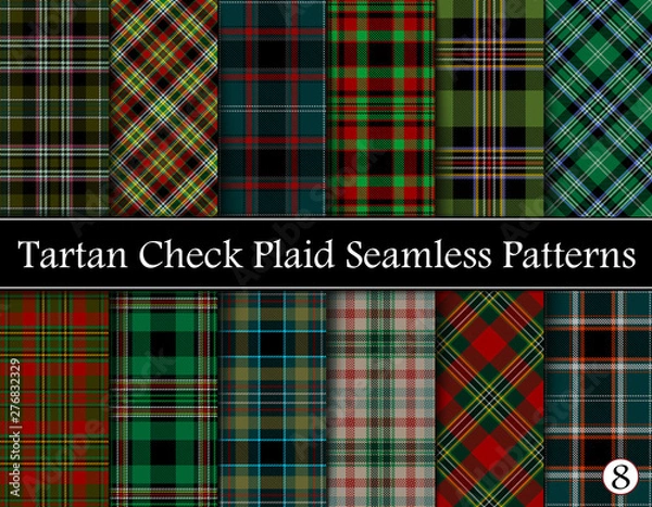 Obraz Set  Tartan Plaid Scottish Seamless Pattern