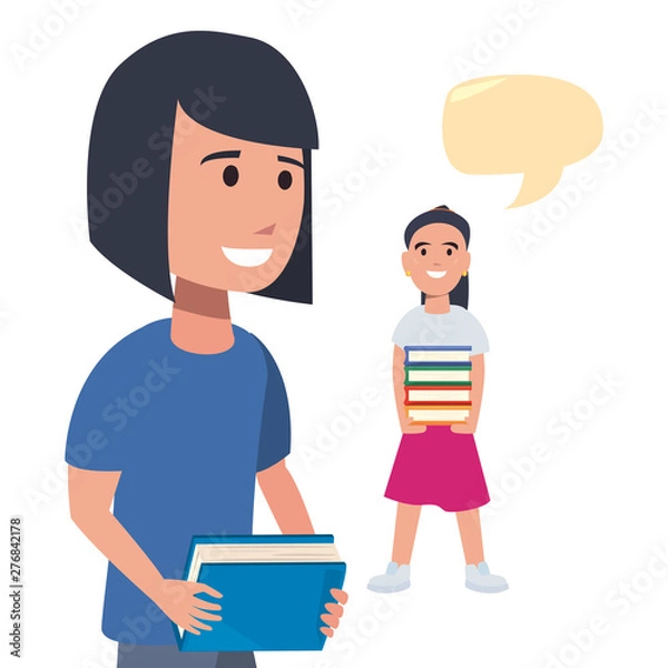 Fototapeta back to school flat design