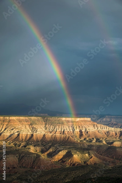 Obraz Vibrant rainbow over cliffs near Zion