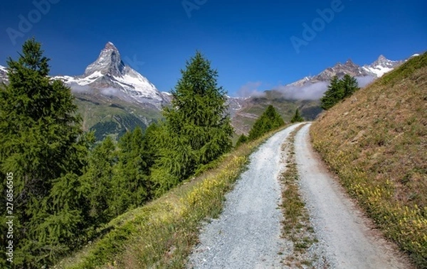 Obraz Swiss beauty, path view to breathtaking Matterhorn,Zermatt,Valais,Switzerland,Europe