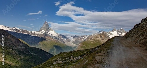 Obraz Szwajcarskie piękno, widok na zapierający dech w piersiach Matterhorn, Zermatt, Valais, Szwajcaria, Europa