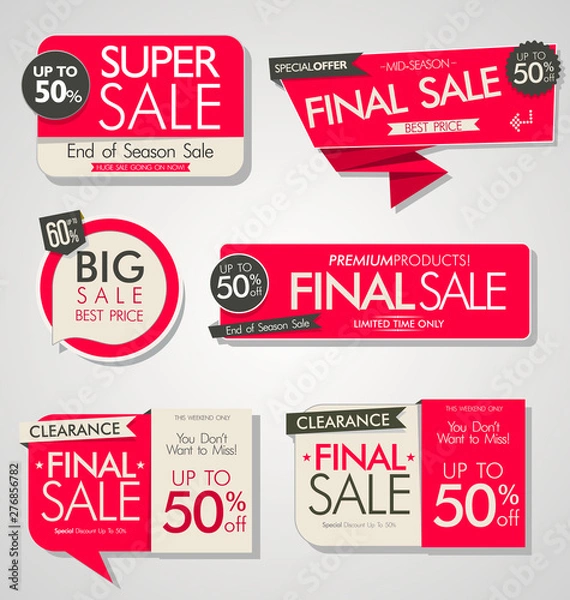 Obraz Modern sale banners and labels collection