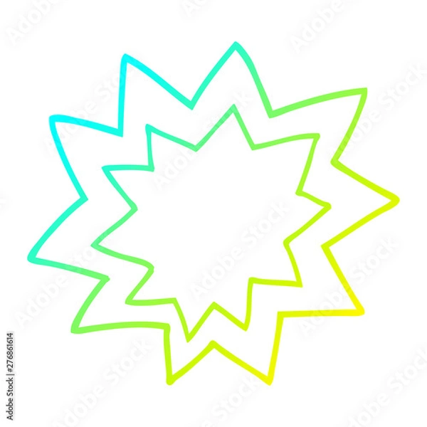 Fototapeta cold gradient line drawing cartoon fire explosion