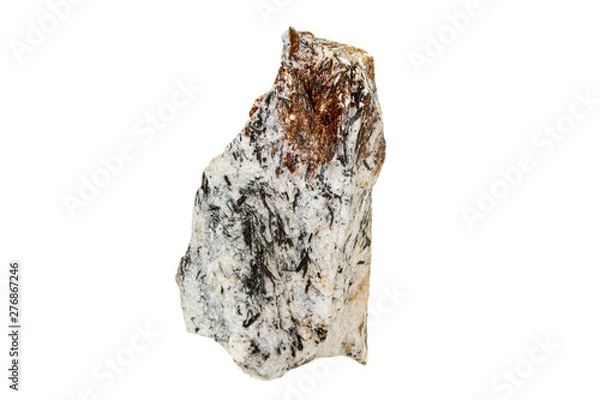 Fototapeta Macro stone Astrophyllite mineral on white background