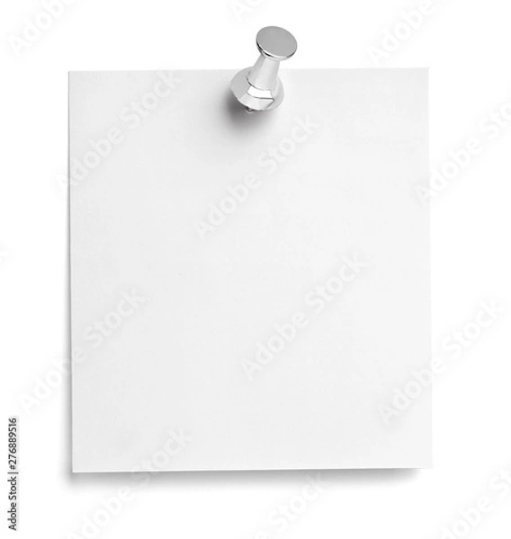 Fototapeta note paper push pin message red white black