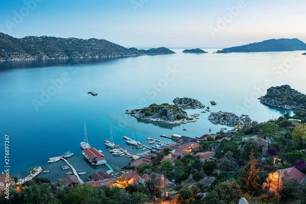 Obraz Kalekoy view in Kekova Gulf. Kekova is populer tourist destination in Turkey.