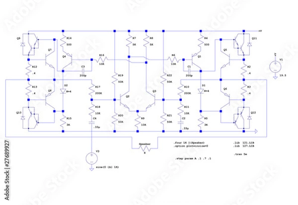 Fototapeta Electrical schematic diagram