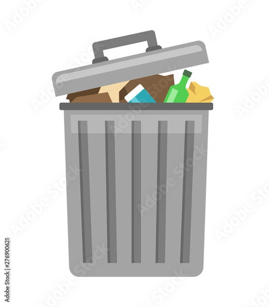 Obraz Trash can on white background