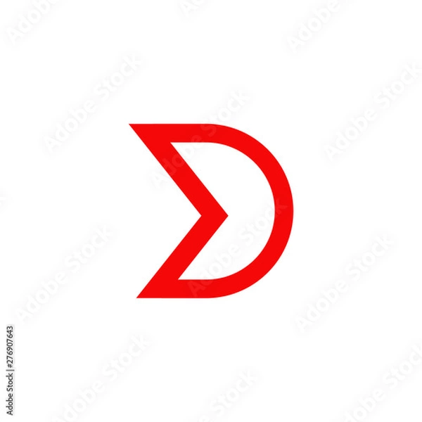 Fototapeta D letter initial logo design vector template