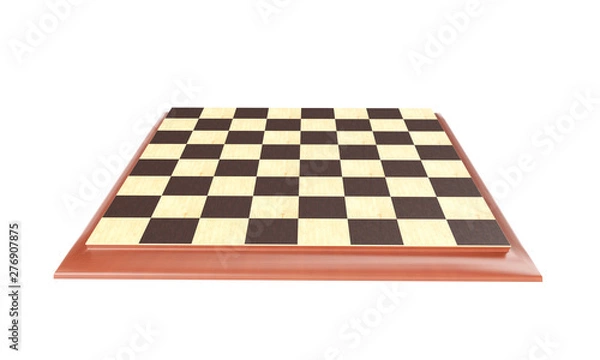 Fototapeta 3D rendering - chessboard on a white background