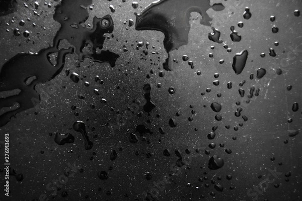 Obraz texture background water drops on a black background