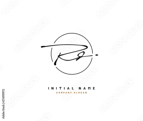 Obraz R D RD Beauty vector initial logo, handwriting logo of initial signature, wedding, fashion, jewerly, boutique, floral and botanical with creative template for any company or business.