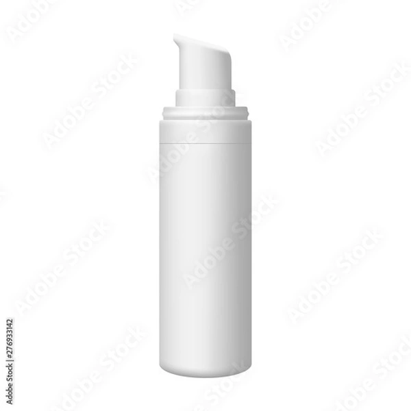 Fototapeta Vector mock up of realistic cosmetic bottle with dispenser.
