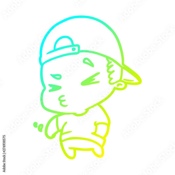 Obraz cold gradient line drawing cool kid
