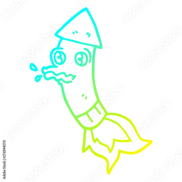 Fototapeta cold gradient line drawing cartoon firework