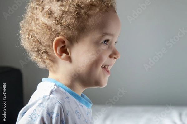 Obraz Portrait of little boy in pyjamas before going to sleep