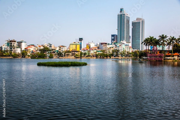 Fototapeta West Lake view and Hanoi cityscape, Vietnam