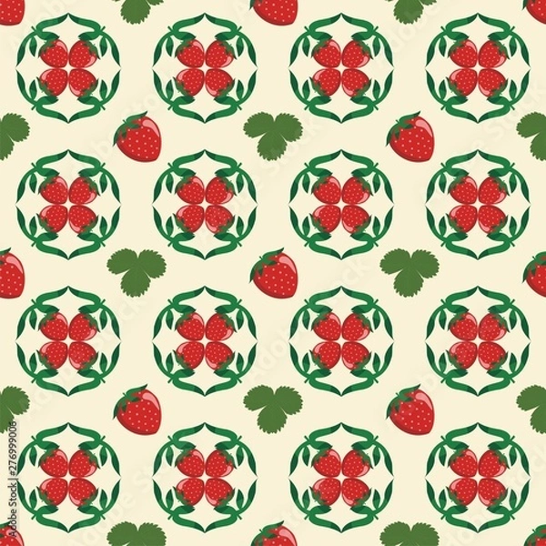 Obraz Strawberry seamless pattern vectors 2