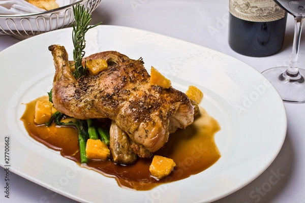 Obraz Roast Chicken with asparagus