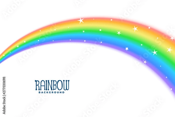 Fototapeta wavy curve rainbow with stars background