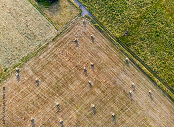 Obraz Feld mit Heuballen