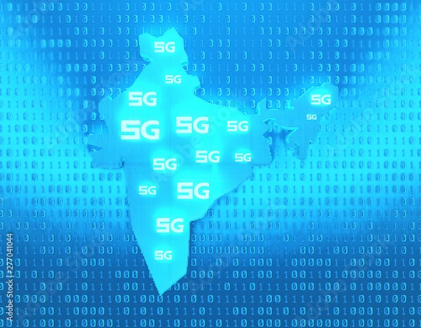 Fototapeta 5G network communication, faster 5G network