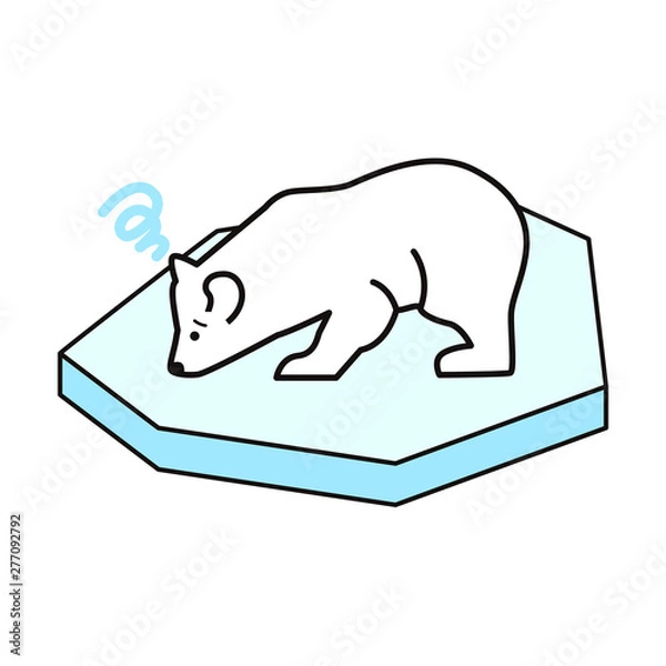 Fototapeta 氷にのったシロクマ