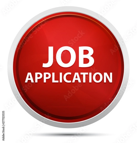 Obraz Job Application Promo Red Round Button