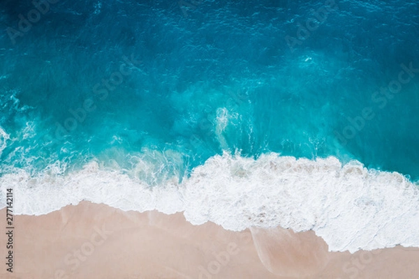 Obraz Wild beach, top view, waves