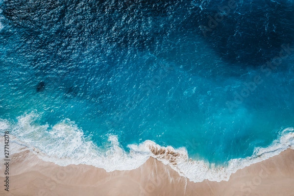 Obraz Wild beach, top view, waves