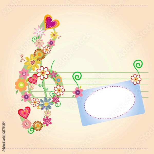 Obraz background music flowers