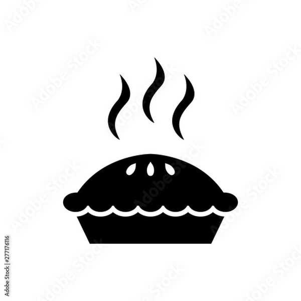 Fototapeta Pie icon. Flat vector illustration in black on white background. EPS 10