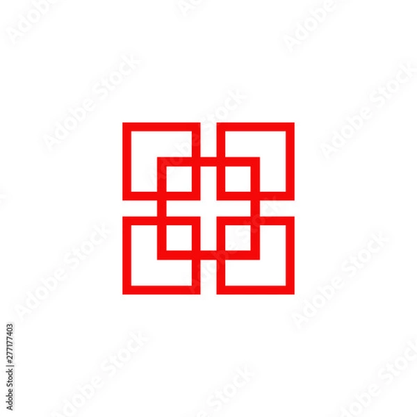 Fototapeta Square icon logo design vector template