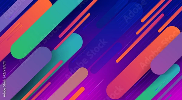 Obraz Abstract design of a blue shade with a set of multi-colored stripes