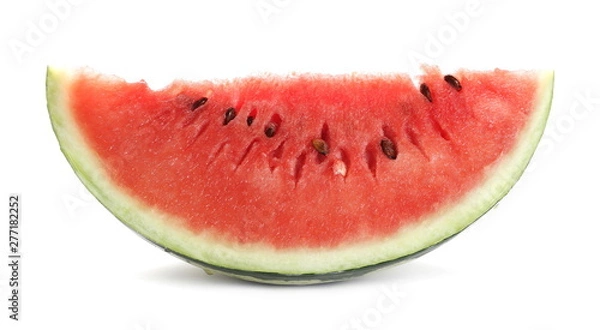 Fototapeta Fresh watermelon slice isolated on white background