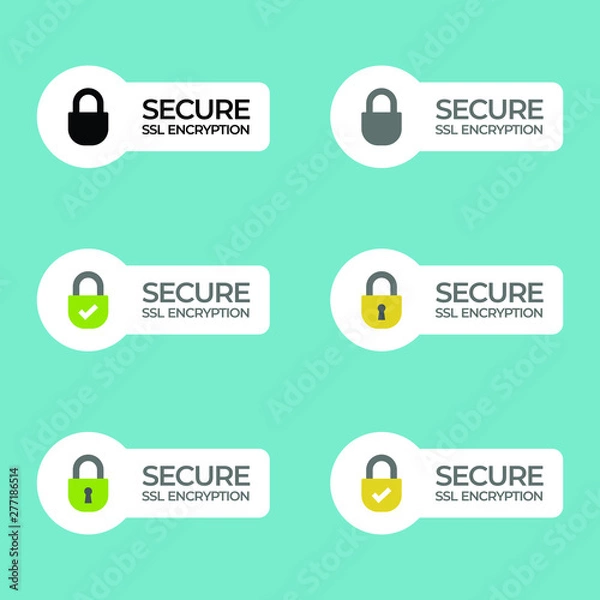 Obraz ssl certificate bar/ button with lock