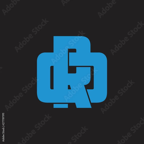 Obraz abstract letter qr linked logo vector