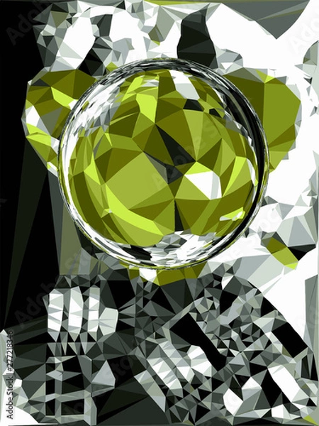 Obraz low poly background ball