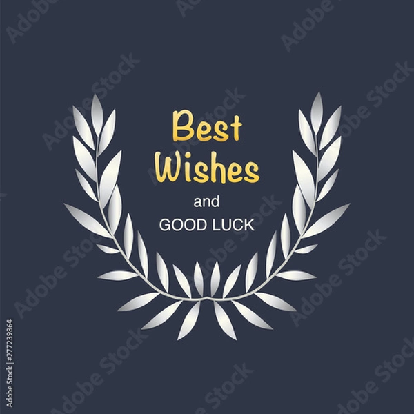 Obraz Best wishes luck laurel wreath